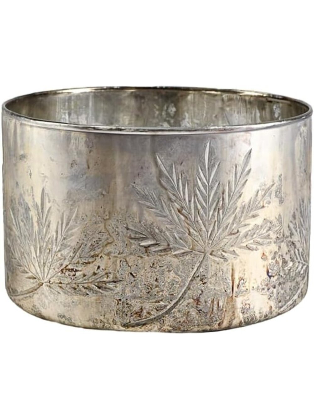 Stylish Silver Glass Cylinder Vase for Floral Arrangements & Candle Holder, 7" x